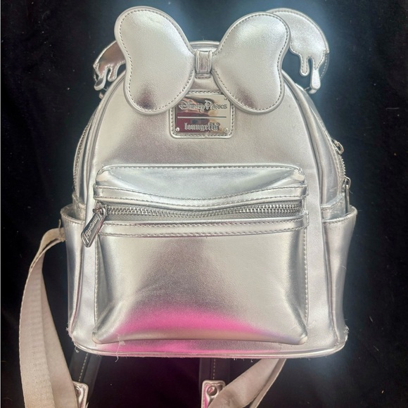 Loungefly Accessories - Disney 100 Silver Minnie Mouse Drip Mini Backpack – Limited Edition – Sold Out